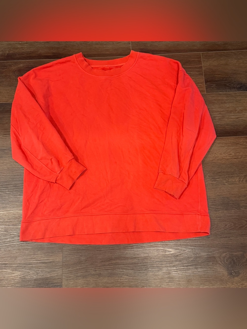 Lululemon Womens Sweatshirt Perfectly Oversized Cropped Crew Neck Orange Size 14